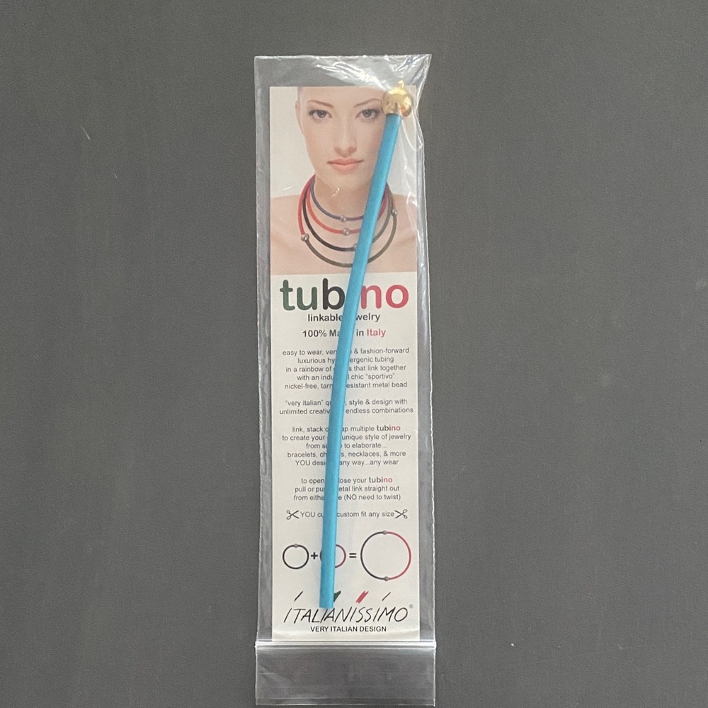 Italianissimo Tubino Blue Bracelet, Linkable Jewelry Made in Italy